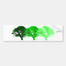 3 het Silhouet van bomen Bumpersticker