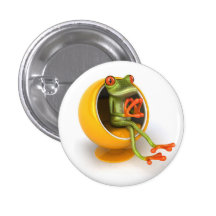 3D kikkertje in zitei Speld Buttons