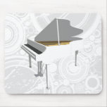 3D Model: Witte Grote Piano: Mousepad Muis Matten