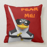 3d pingouin Swordfighter (editable) Coussin