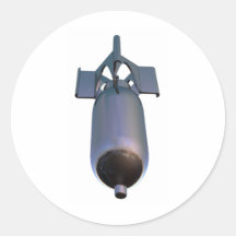 3d rendent de la bombe tombant du ciel autocollants