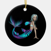 3D sirène bleue et pourpre 1 Décorations De Noël