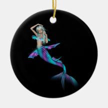 3D sirène bleue et pourpre 3 Décorations De Noël