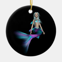 3D sirène bleue et pourpre 4 Décorations De Noël