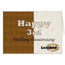 3ème anniversaire de mariage heureux cartes de vœux