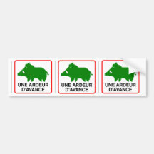 3x STICKER VOITURE sanglier - UNE ARDEUR D'AVANCE Adhésifs Pour Voiture