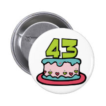 43 de Cake van de Verjaardag van éénjarigen Button