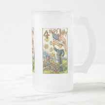 4 juillet patriotique vintage mugs