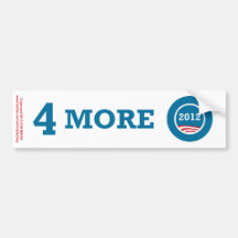 4 meer Jaren Obama 2012 Bumpersticker