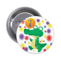 4ème Alligator d'anniversaire Badges Avec Agrafe