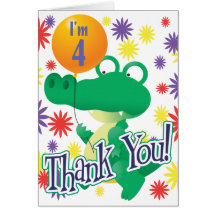 4ème Alligator d'anniversaire Cartes De Vœux
