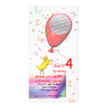 4ème Ballon de rouge d'invitation de poulet de fêt Cartes De Vœux Avec Photo