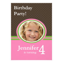 4ème Invitations de fête d'anniversaire