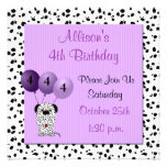4ème pourpre d'invitation de fête d'anniversaire d