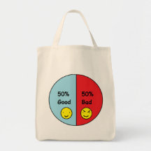 50% bon et graphique circulaire de 50% mauvais sacs de toile