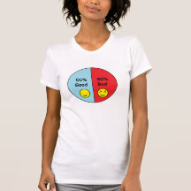 50% bon et graphique circulaire de 50% mauvais t-shirts