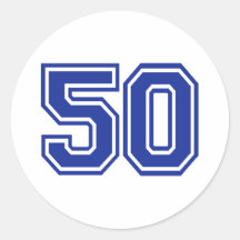 50 - vijftig ronde stickers
