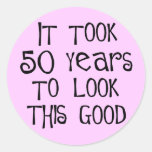 50ste verjaardag, 50 jaar om dit goed te kijken! ronde stickers