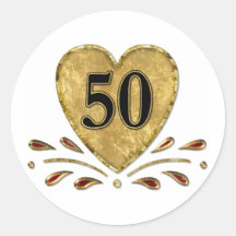 50ste Verjaardag - Goud Stickers