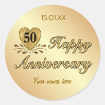 50ste Verjaardag - Goud Stickers