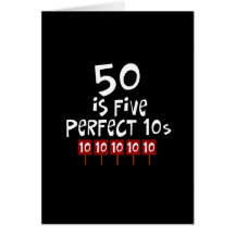 50ste verjaardagsgiften, 50 is 5 perfecte 10s! kaarten