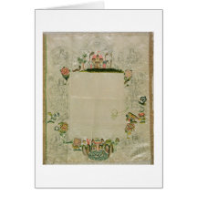 53 : Cadre de miroir, broderie non finie dans colo Cartes De Vœux