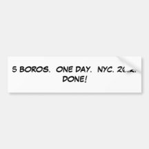 5 BOROS.  UN JOUR.  NYC. 26,2. FAIT ! AUTOCOLLANT POUR VOITURE