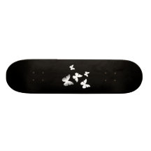 5 papillons blancs skateboards personnalisables