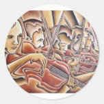 5 violen ronde sticker