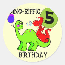 5èmes T-shirts et cadeaux d'anniversaire de dinosa Autocollants