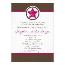 5x7 de hete Roze Uitnodiging van het Baby shower v