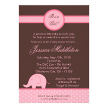 5x7 de roze Uitnodiging van het Baby shower van de