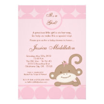 5x7 de roze Uitnodiging van het Baby shower van de