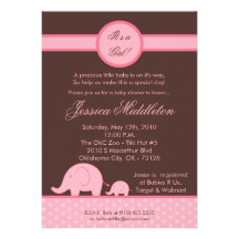 5x7 de roze Uitnodiging van het Baby shower van de