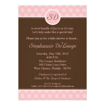 5x7 de roze Uitnodiging van het Baby shower van de