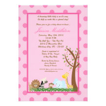 5x7 de roze Uitnodiging van het Baby shower van de