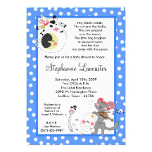 5x7 hé dupent l'invitation de baby shower de crèch