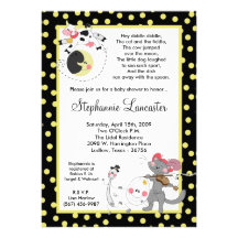 5x7 hé dupent l'invitation de baby shower de crèch