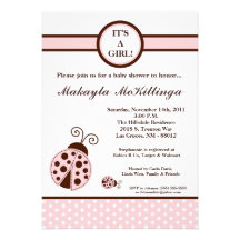 5x7 invitation Girly de baby shower de Madame rose