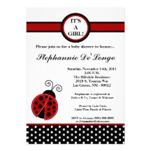 5x7 invitation rouge Girly de baby shower de Madam