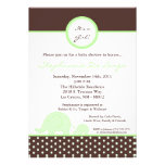5x7 invitation verte de baby shower d'éléphant de 