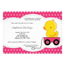 5x7 Uitnodiging van het Baby shower van de Eend Po