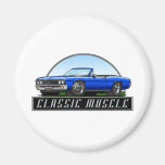 67_Chevelle_Blue_Convertible Magnets Pour Réfrigérateur