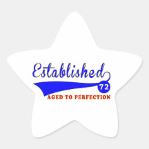 72 verjaardag aan Perfectie is verouderd die Ster Sticker