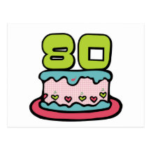 80 de Cake van de Verjaardag van éénjarigen Wens Kaarten