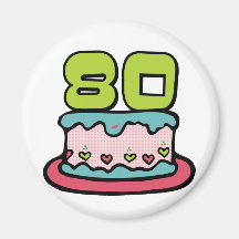 80 de Cake van de Verjaardag van éénjarigen Koelkast Magneetje