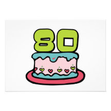 80 de Cake van de Verjaardag van éénjarigen Uitnodigingen