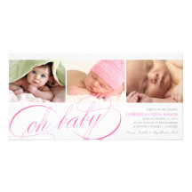 8 x 4 oh faire-part de naissance du bébé | modèle pour photocarte