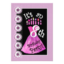 8ème modèle W1172 de robe de ROSE de fête d'annive Invitations Personnalisées