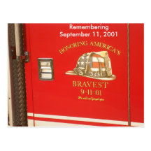 9-11 carte postale de pompiers